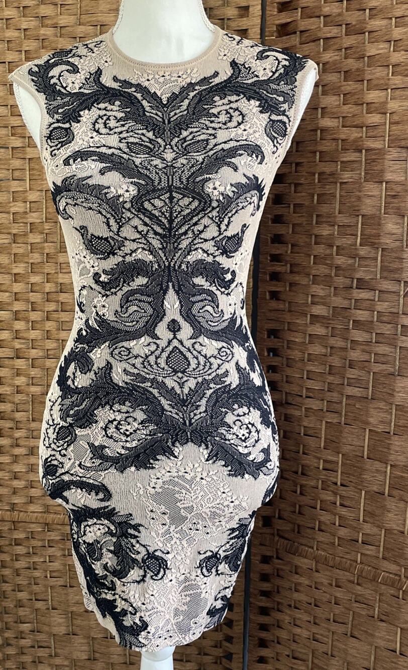 Alexander McQueen Womens Spine Lace Skeletal Bodycon Dress Size XS